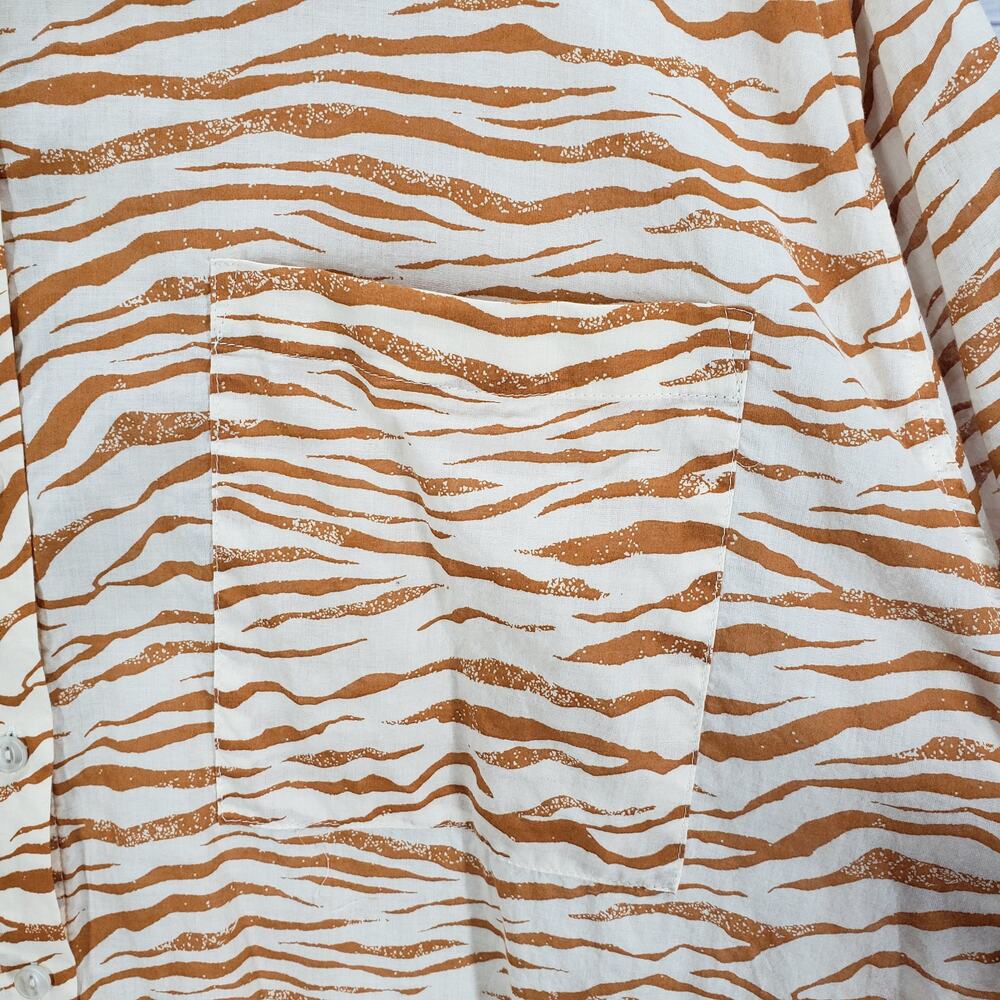 Ava & Viv Brown Animal Print 100%Cotton Short Sleeve Top Size 3X - Picture 9 of 14